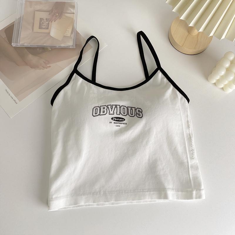 Hot New Items at Buy Center: Retro Alphabet Strap Versatile Women's Top