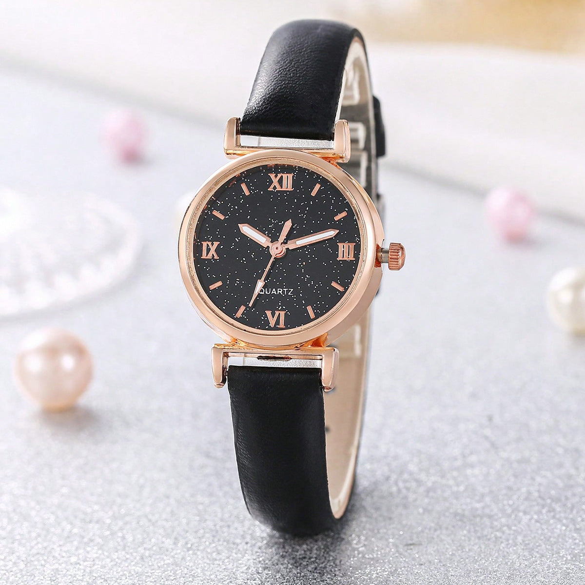 Montre à quartz avec bracelet en forme de cœur pour femme