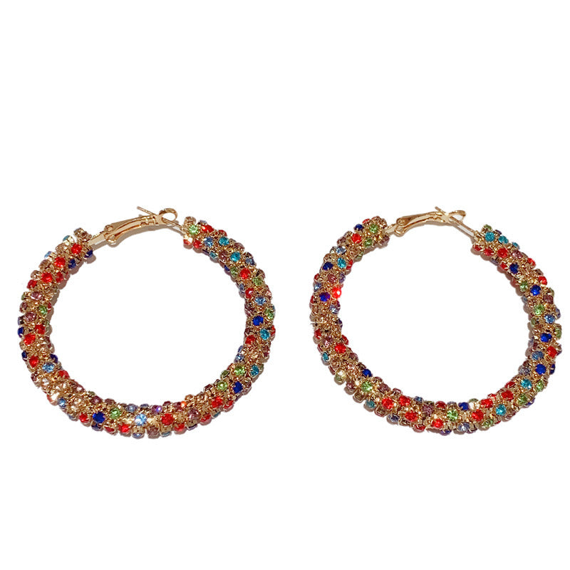 Buy Center Premium-Color Handmade Round Drill Big Hoop Earrings