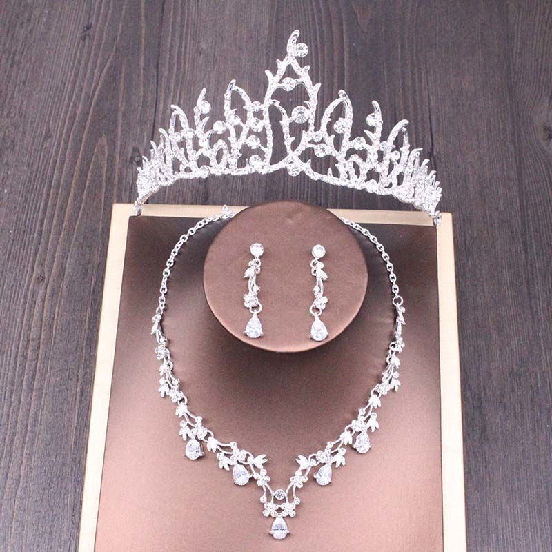 Ensemble de collier couronne en strass pour mariée, accessoires de mariage