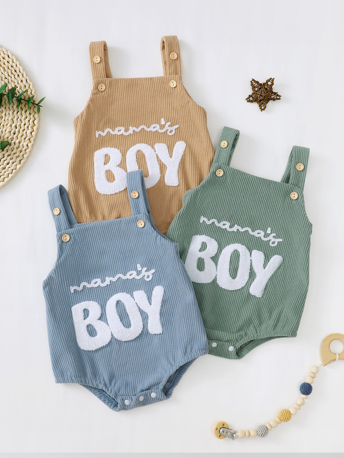 Fresh Arrivals at Buy Center: Male And Female Baby Corduroy Suspender Towel Embroidery