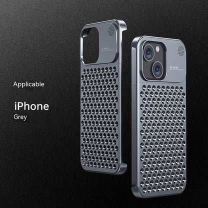 Aluminum Alloy Phone Case For 14 13 Pro Max Plus Hollow Heat Dissipation Anti-fall Full Body Shockproof Phone Cove Buy Center