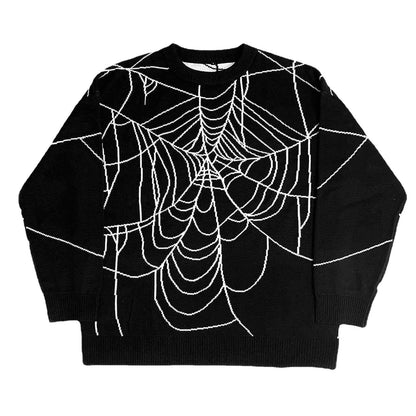 Wind Cobweb Design Knitted Loose Cool Men And Women Couple Sweater New Buy Center