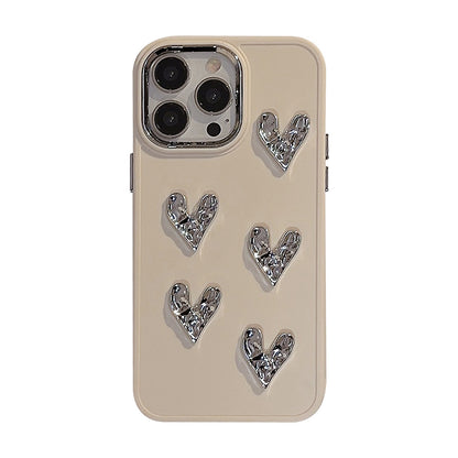 Just Arrived at Buy Center: Pleated Metallic Electroplating Heart Mobile Phone Shell