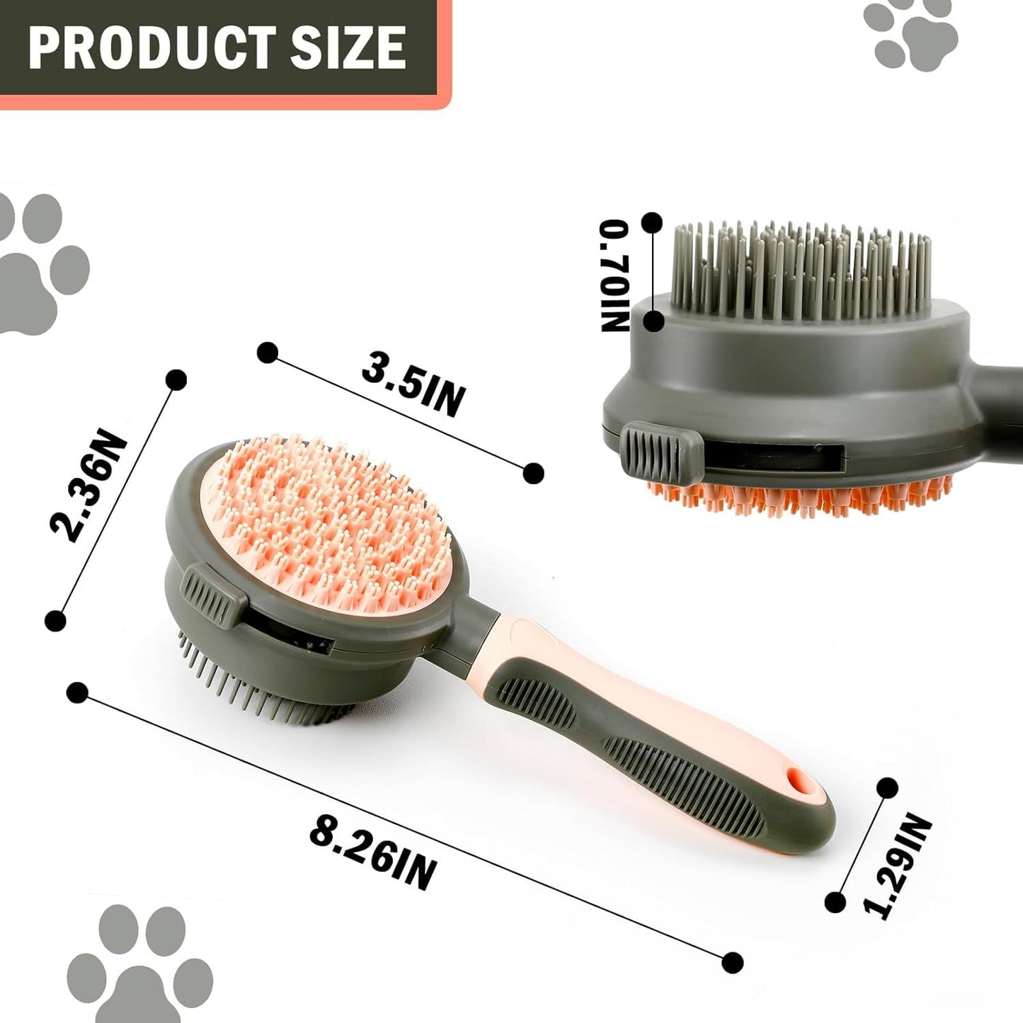 New 2 In 1 Double Side Cat Brushes For Indoor Cats Shedding Cat Grooming Supplies Cat Comb With Release Button Pet Supplies Flea Comb Slicker Brush For Dogs Hair Removal Massage