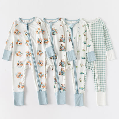 Hot New Items at Buy Center: Bamboo Fiber Clothes For Babies Long Sleeve Zipper Baby Jumpsuits