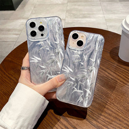 Fresh on the Scene at Buy Center: Feather Yarn Silver Bamboo Phone Case High Sense