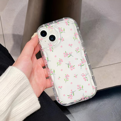 Buy Center Special-Fashion Brand Cream Pattern Transparent Case 15 Phone CaseFlowers Cream Pattern Transparent