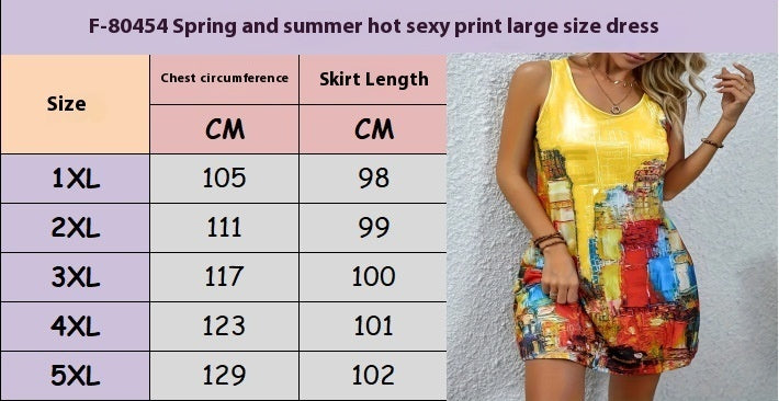 Fresh Arrivals at Buy Center: Casual Printing Sleeveless U-neck Dress