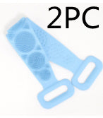 Hot New Items at Buy Center: Bath Towel Silicone Rubbing Back Towel 2PC Sea sky blue