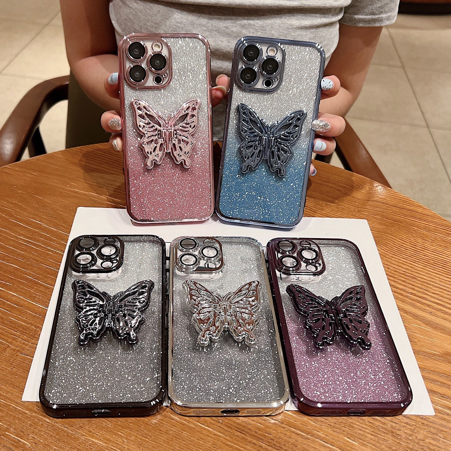 Fresh on the Scene at Buy Center: Hollow Butterfly Phone Case Gradient Transparent Plating Protective Cover