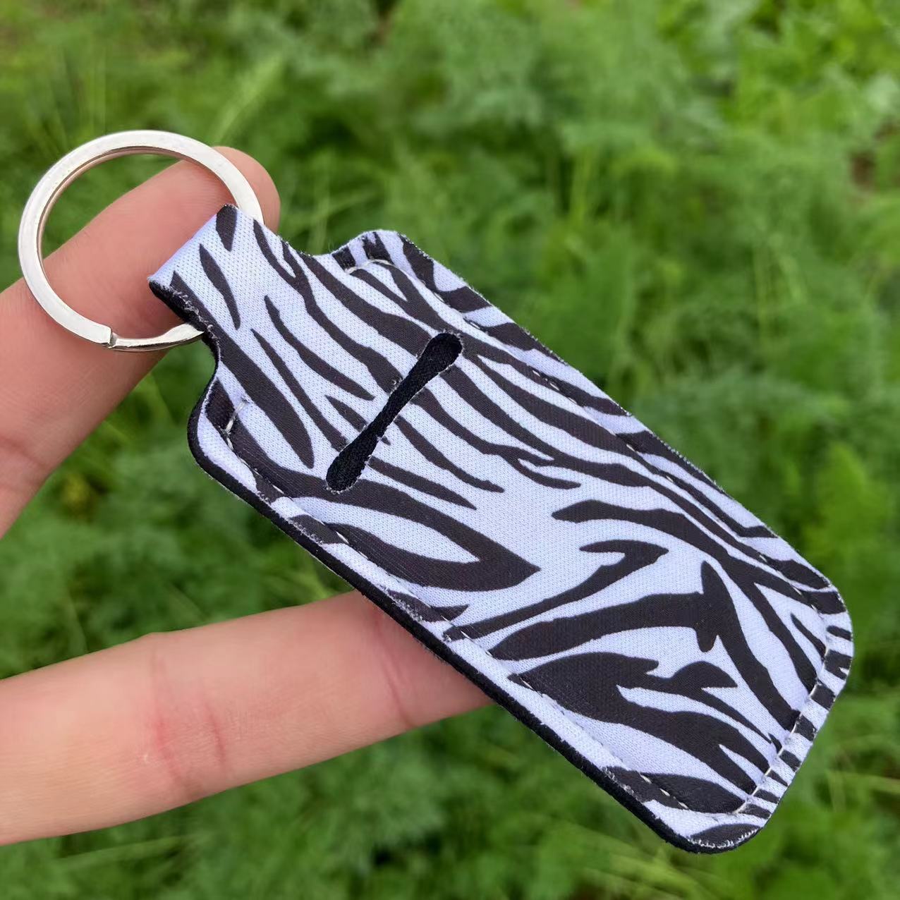 Buy Center Excellence-Printed Leopard Print SUNFLOWER Snake Pattern Women's Lipstick Pack Sets Of Key Chain Creative Perfume Bag Black And White Zebra 1PCS