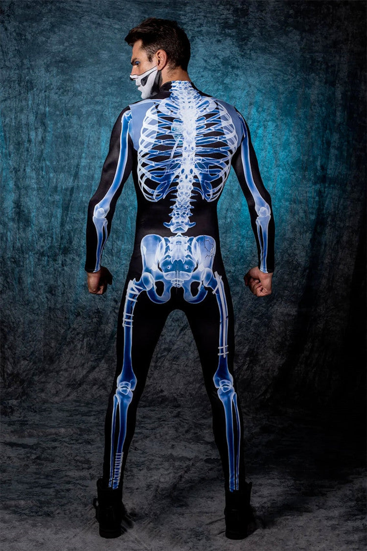 Fresh Arrivals at Buy Center: Halloween Long Sleeve Tights See-through Skeleton 3D Printed One-piece