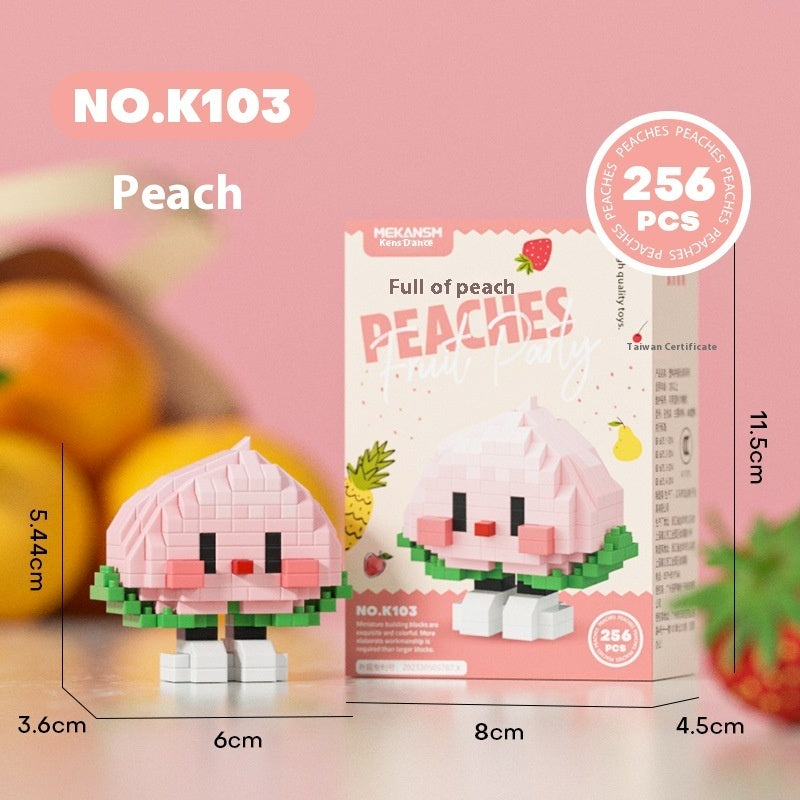 Fresh on the Scene at Buy Center: Puzzle Small Particles Assembled Fruit Building Blocks Toy K103 Peach