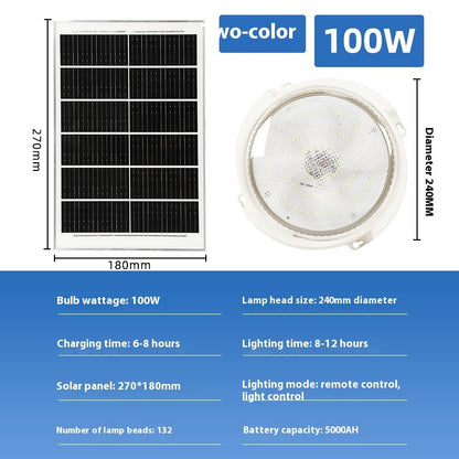 Newly Released at Buy Center: Solar Ceiling Lamp LED Home Indoor And Outdoor Lighting Double Color 100W