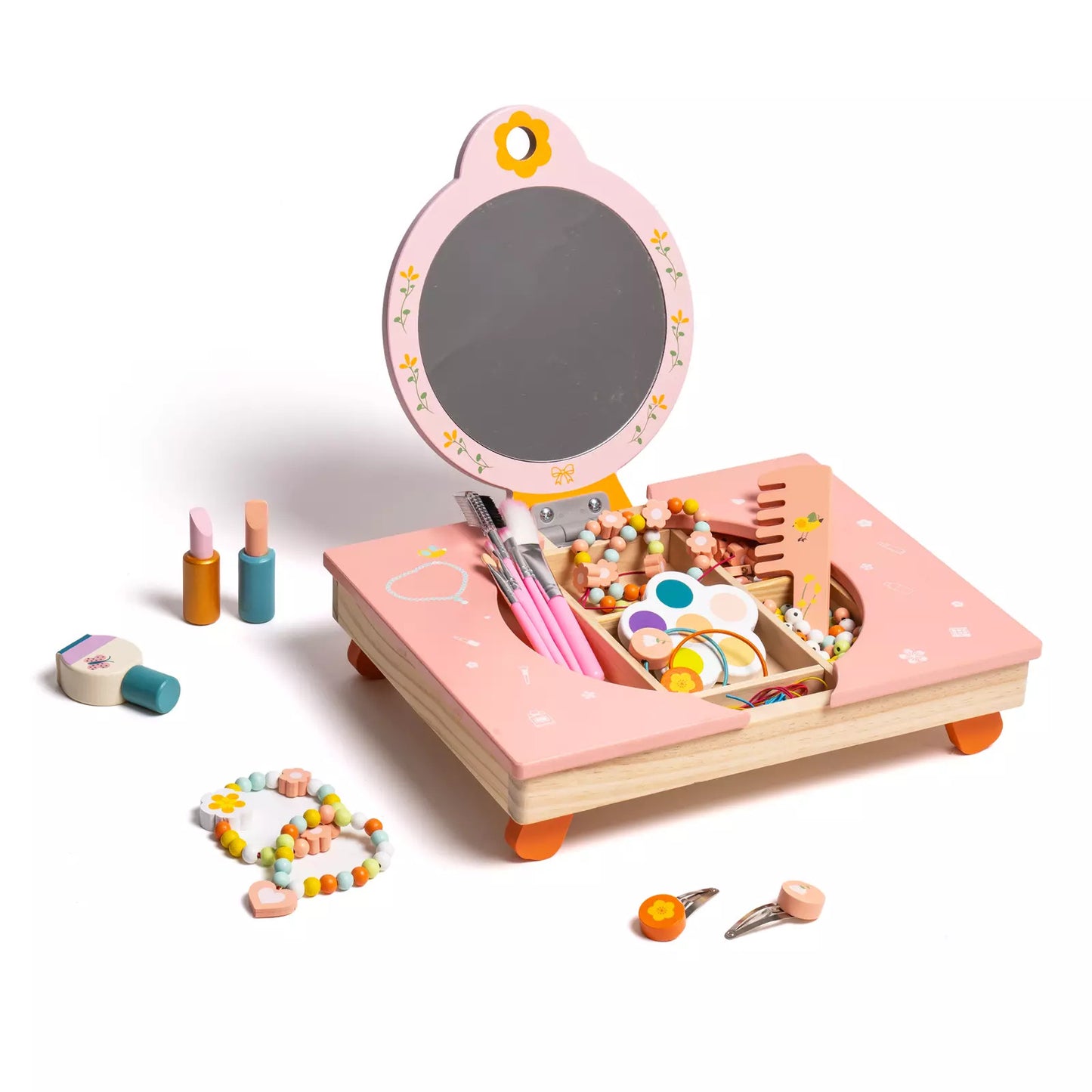 Hot New Items at Buy Center: Robud Wooden Cosmetic Makeup Preschool Toys Set Pretend Play Baby Gifts