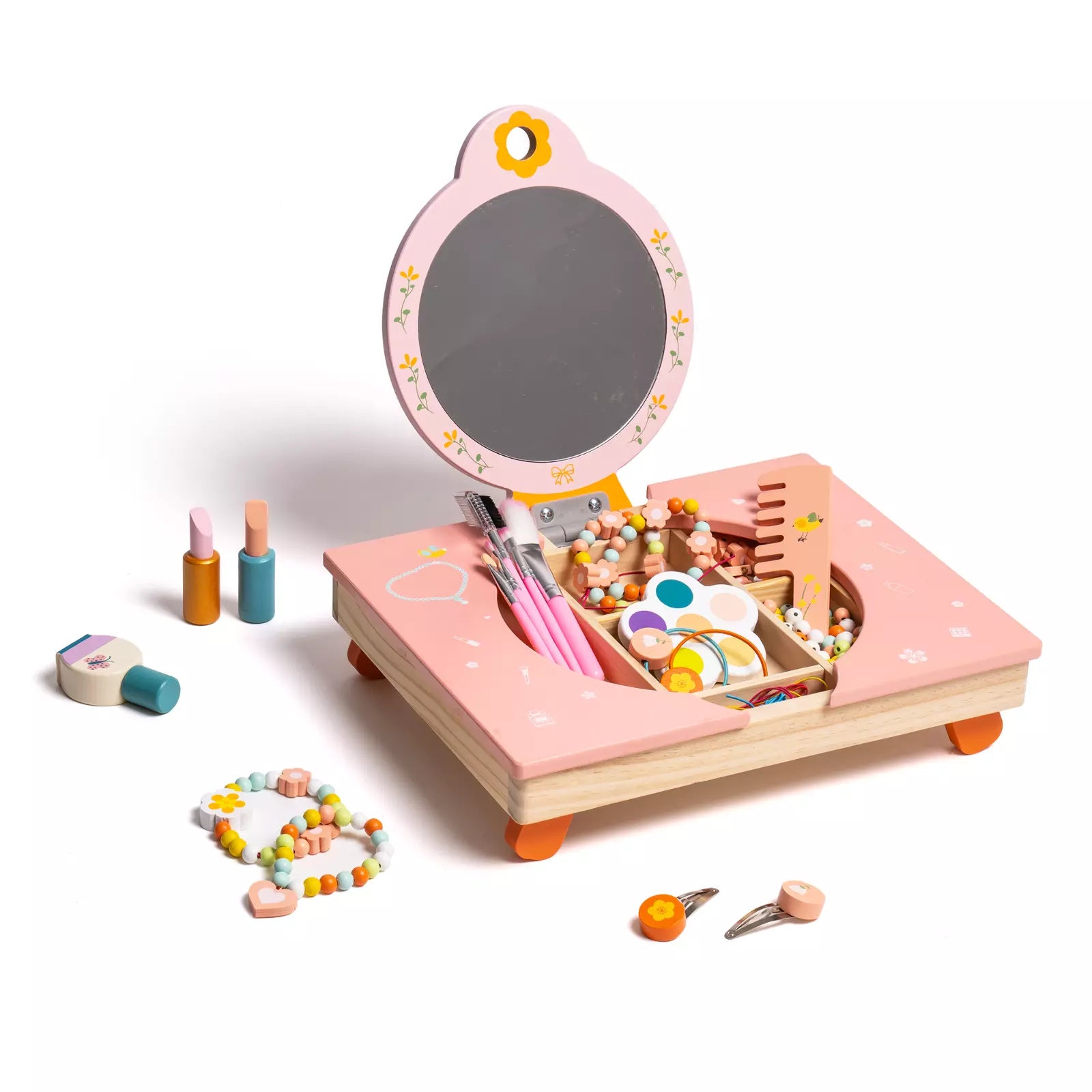 Hot New Items at Buy Center: Robud Wooden Cosmetic Makeup Preschool Toys Set Pretend Play Baby Gifts