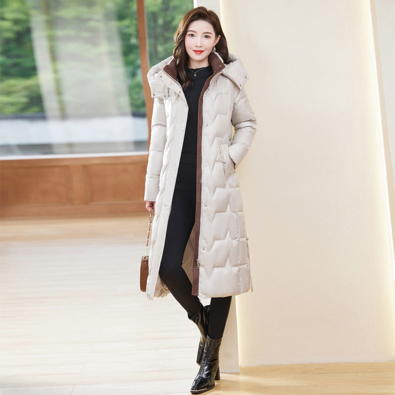 Down Cotton-padded Coat For Women Long Below The Knee Buy Center