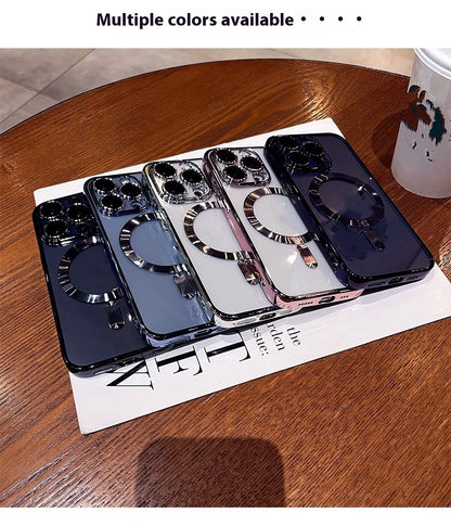 Newly Released at Buy Center: Magnetic Charging Electroplated Transparent With Lens Protector Protective Case