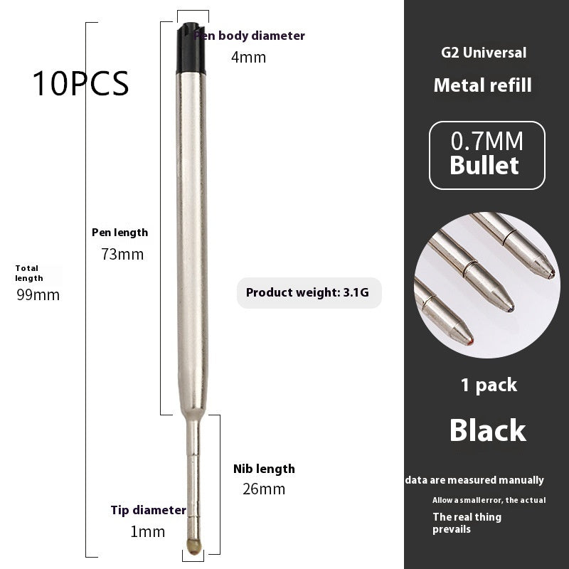 Newly Released at Buy Center: Metal Refill Total Length 99mm Metal Ball Point Pen Core 10pcsBlack