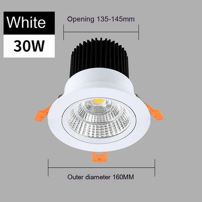 Just Arrived at Buy Center: Led Anti-glare Spotlight Embedded Variable Light With Three Colors Ceiling Lamp White 30W Hole 135 To145mm