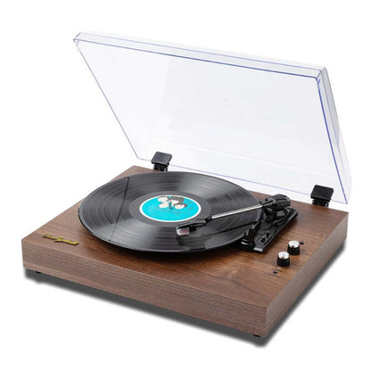 Fresh Arrivals at Buy Center: Vinyl Record Player Retro Bluetooth Audio Integrated Old-fashioned Phonograph Disc Piezoelectric Pickup Dark Brown