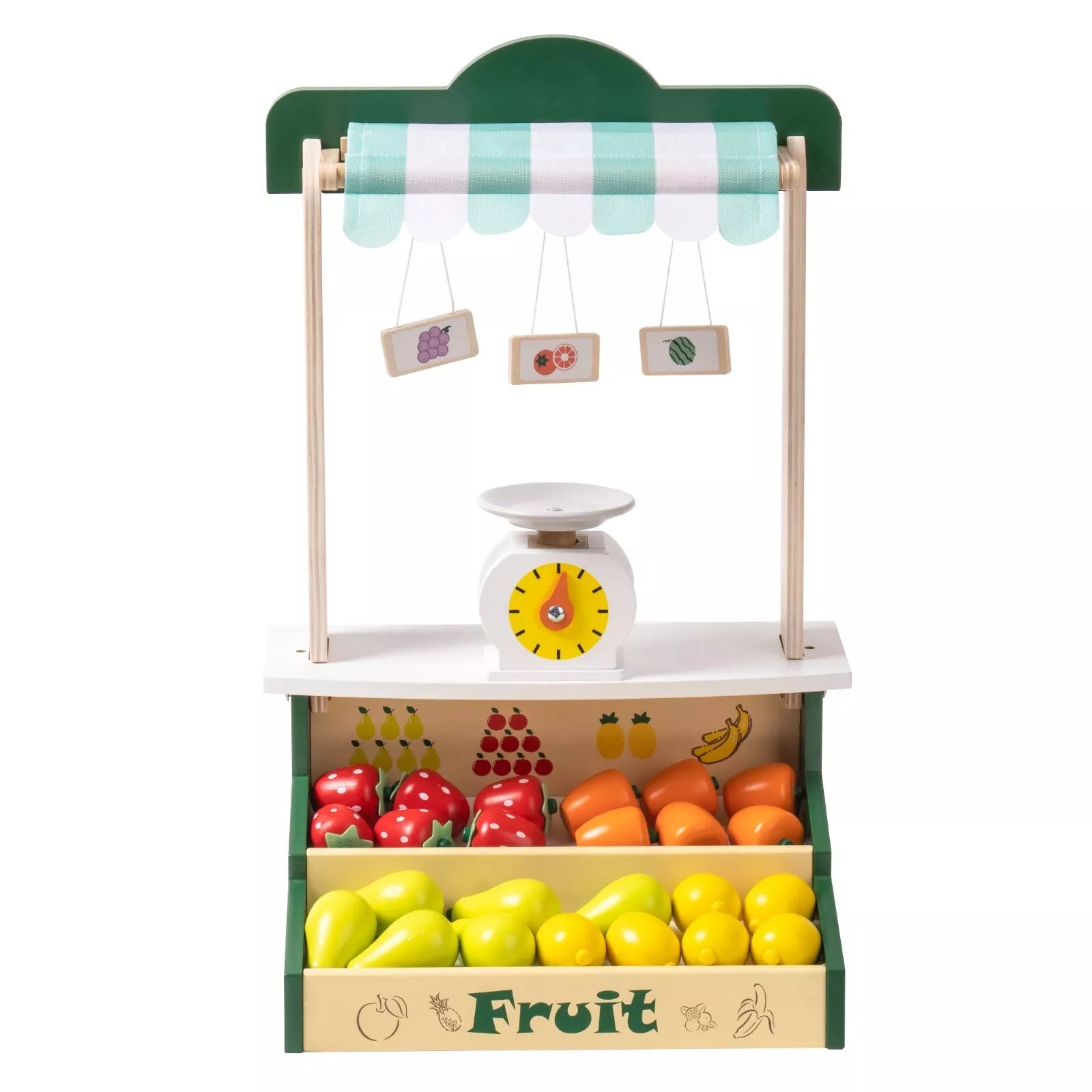 Hot New Items at Buy Center: ROBOTIME Wooden Farmers Market Stand Fruit Stall Toy Grocery Store Set For Kids