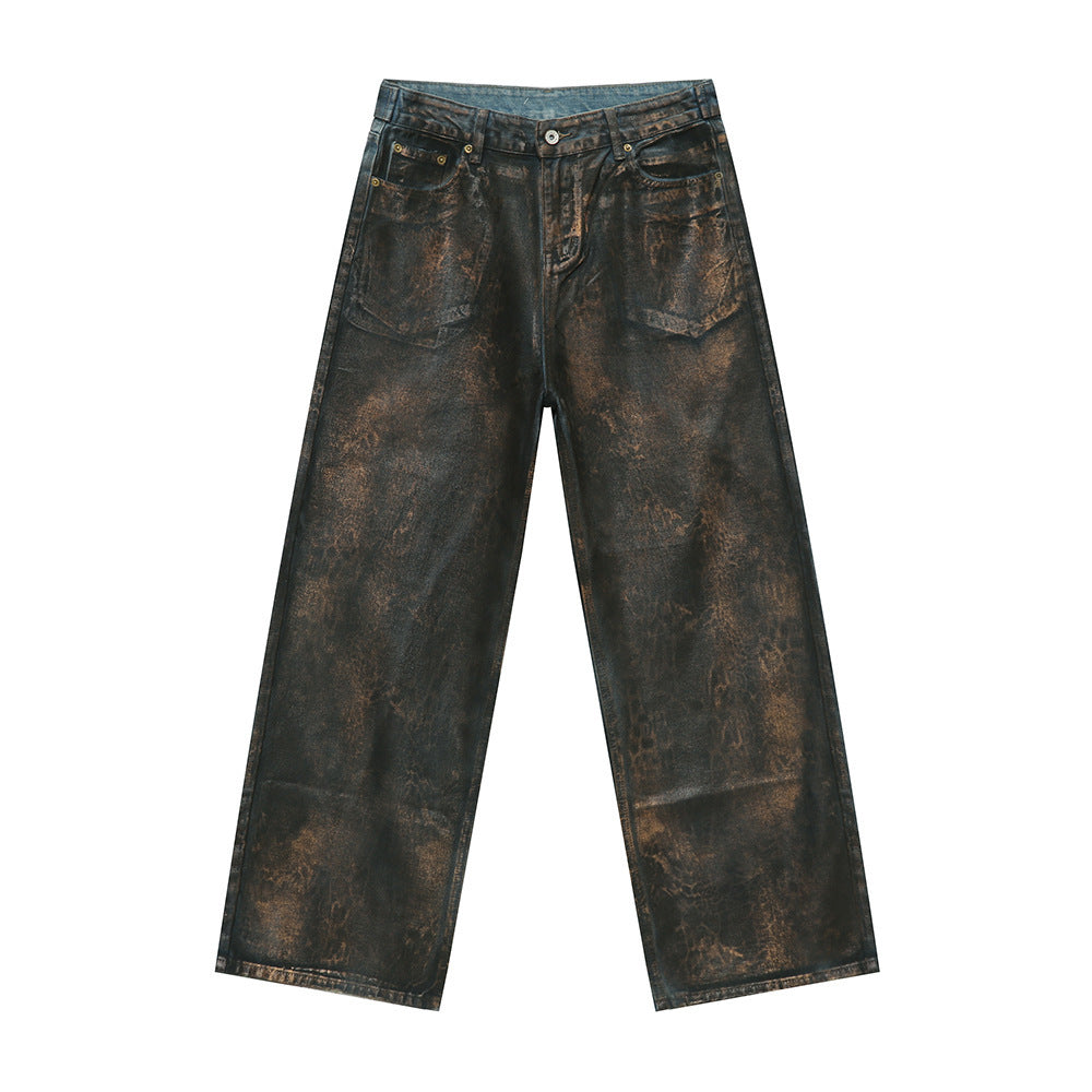 Jeans à poches inversées American Street Waste Soil Wind Personnalité Tide