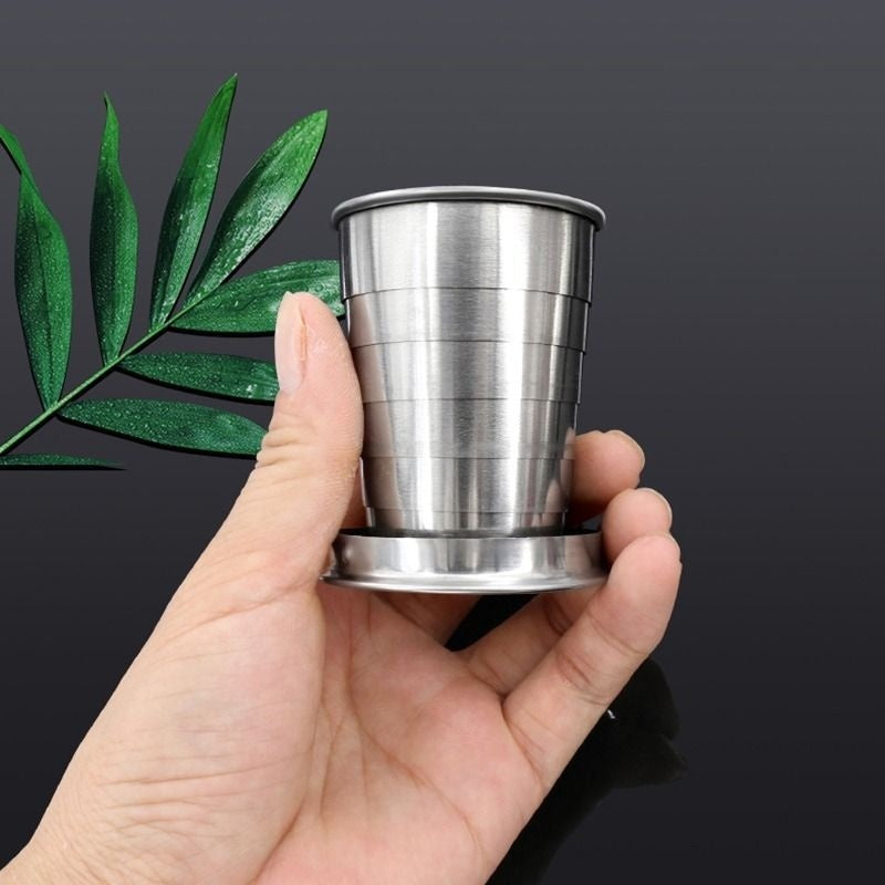 New Stainless Steel Outdoor Folding Travel Water Cup Creative