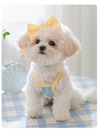 Hot New Items at Buy Center: Heart Relief Texture Bow Suspenders Vest Small Dog