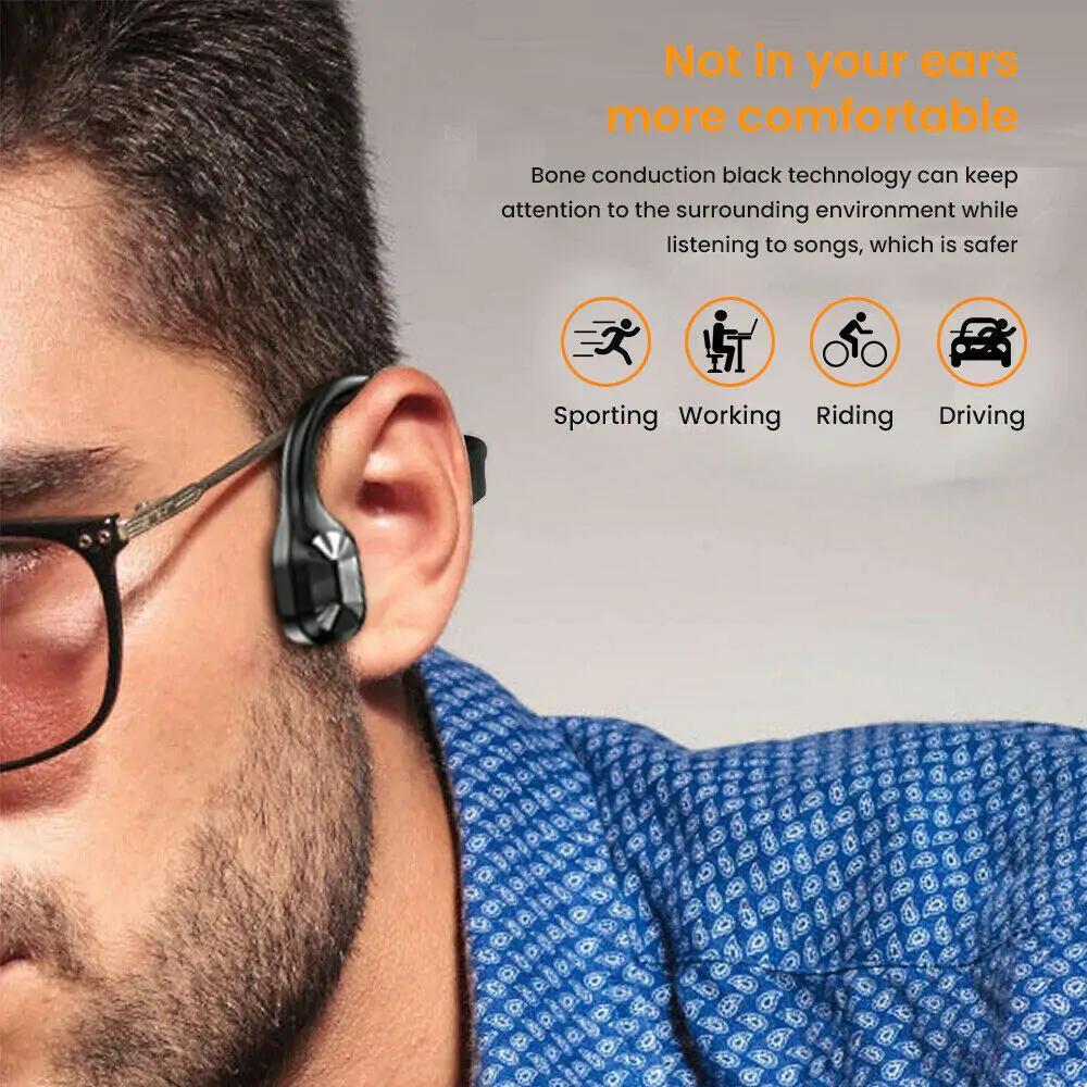 Hot New Items at Buy Center: Bone Conduction Headphones Waterproof Open Ear Wireless Earbuds Bluetooth Long Playtime Sports Headset With Mic Sweatproof Premium Sound Air Conduction Earphones For Running Sports Swimming