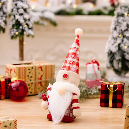 Fresh Arrivals at Buy Center: Christmas Decorations Knitted Non-woven Stand-up Faceless Doll Mens snowflake plaid