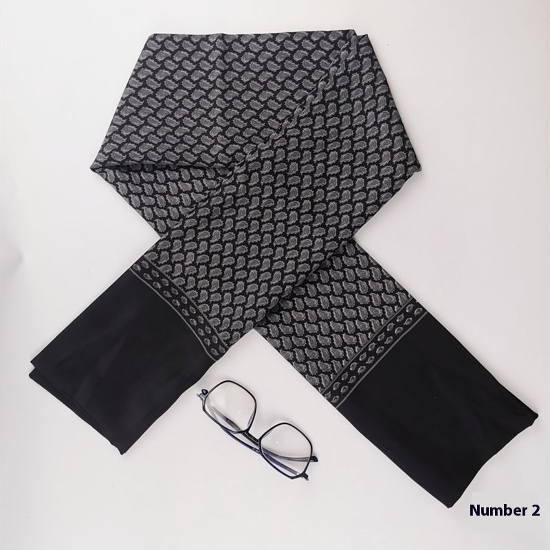 Foulard en soie pour homme Simplicity haut de gamme délavé avec du cachemire, écharpe longue d'affaires