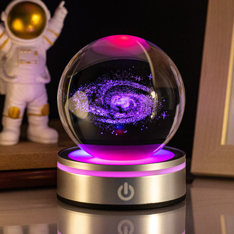 Creative 3D Inner Carving Luminous Crystal Ball Colorful Gradient Small Night Lamp Home Decorations Gifts Selection Buy Center