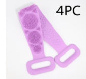 Hot New Items at Buy Center: Bath Towel Silicone Rubbing Back Towel 4PC Lilac purple