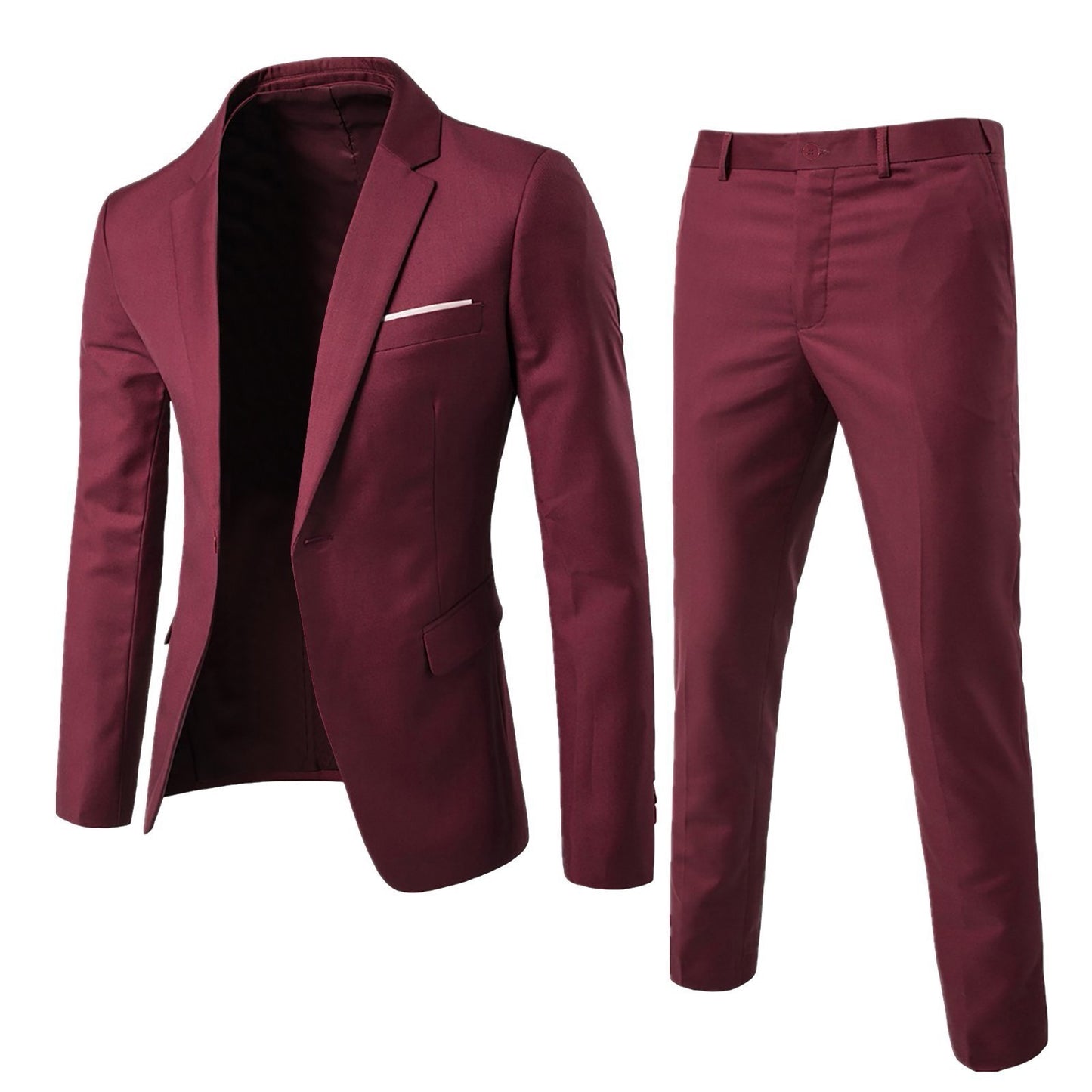 Two-piece Suit Business Professional Formal Wear Korean Slim Fit | Men's Clothing-Outerwear & Jackets-Suits | Buy Center