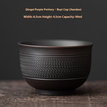 Buy Center Ultimate-Qingxi Purple Pottery Chinese Style Handmade Ceramic Kung Fu Tea Cup Wish Cup Blind Dagger