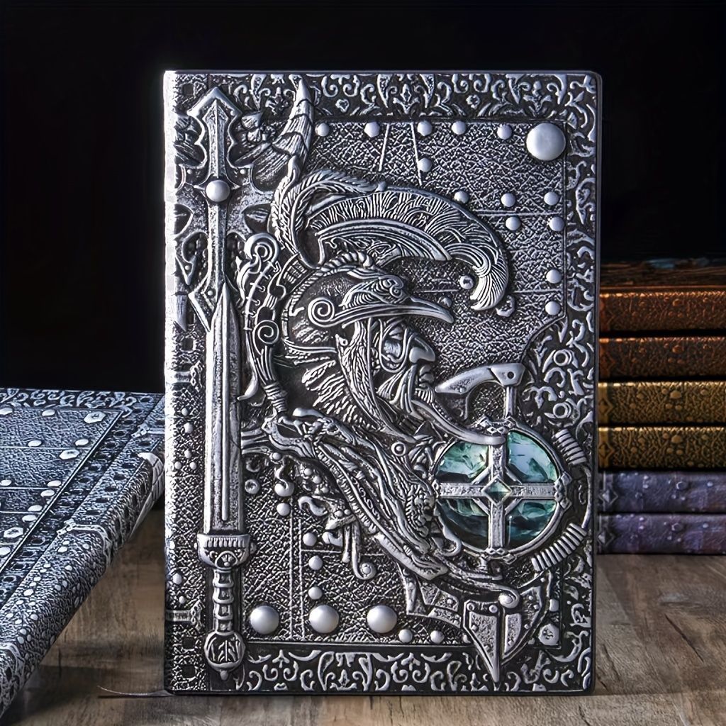 Creative Retro 3D Warriors Relief A5 Notebook Journal Embossed Writing Notebook Handmade Leather Cover Diary Gift | Computer & Office2 | Buy Center