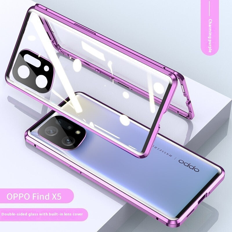 Newly Arrived at Buy Center: Phone Case Magnetic King Double-sided Glass Protection Purple