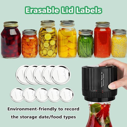 Hot New Arrivals at Buy Center: Electric Mason Jar Vacuum Sealer - BINZET Mason Jar Vacuum Sealing Kit For Food Storage, Compatible Wide & Regular Mouth Mason Lids- Canning Jar Mason Jar Vacuum Sealer With LED Countdown Display