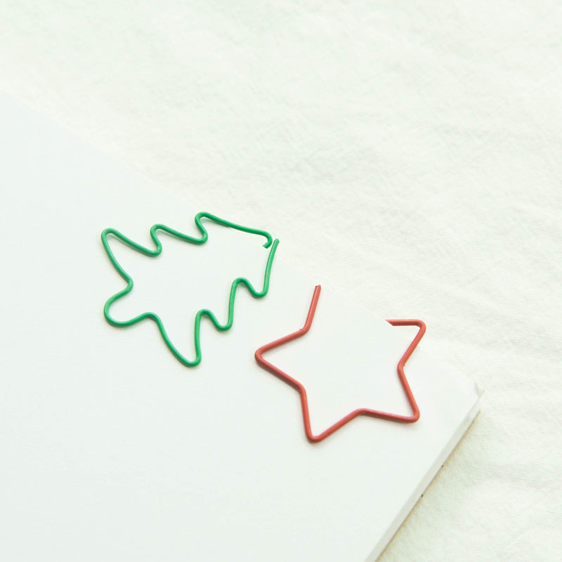 Newly Arrived at Buy Center: Christmas Creative Special-shaped Color Paper Clips 18 Pieces