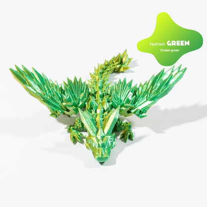 Hot New Items at Buy Center: 3D Printed Gemstone Flying Dragon Deformed Figurine Crystal Dreamy Green PRO