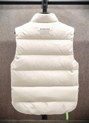 Men's Winter Down Vest Fashion All-match Stand-collar Sleeveless Jacket Solid Thickened Tank Outerwear Clothing