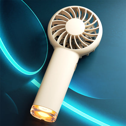 Newly Released at Buy Center: Little Hornet Handheld Mini Electric Fan Portable Charging With Small Lamp Beige