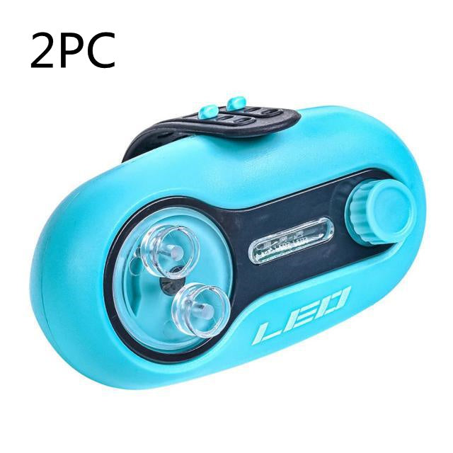 High Sensitivity Intelligent Automatic Night Fishing Signal Induction Lamp Fishing Telescopic Fishing Rod Alarm Turntable Blue 2PC