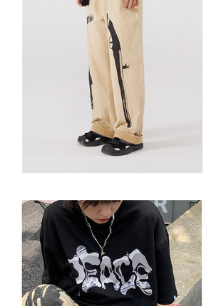 Japanese Retro National Trend Casual Wide Leg Long Pants Men