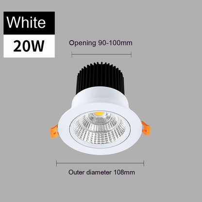 Just Arrived at Buy Center: Led Anti-glare Spotlight Embedded Variable Light With Three Colors Ceiling Lamp White 20W Hole 90 To100mm