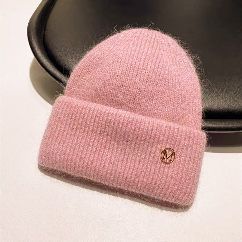 Autumn And Winter New Knitted Women Fleece-lined Thickened All-matching Woolen Cap Buy Center