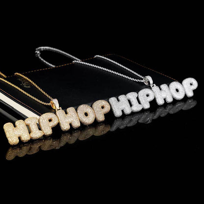 Newly Released at Buy Center: Hip Hop Bubbles Letter Pendant Micro Zirconia Necklace