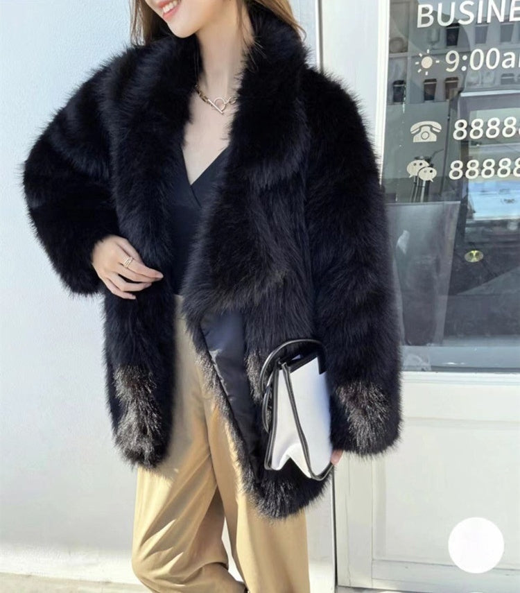 Mid-length Loose Comfortable Suit Large Lapel Artificial Wool Coat Buy Center